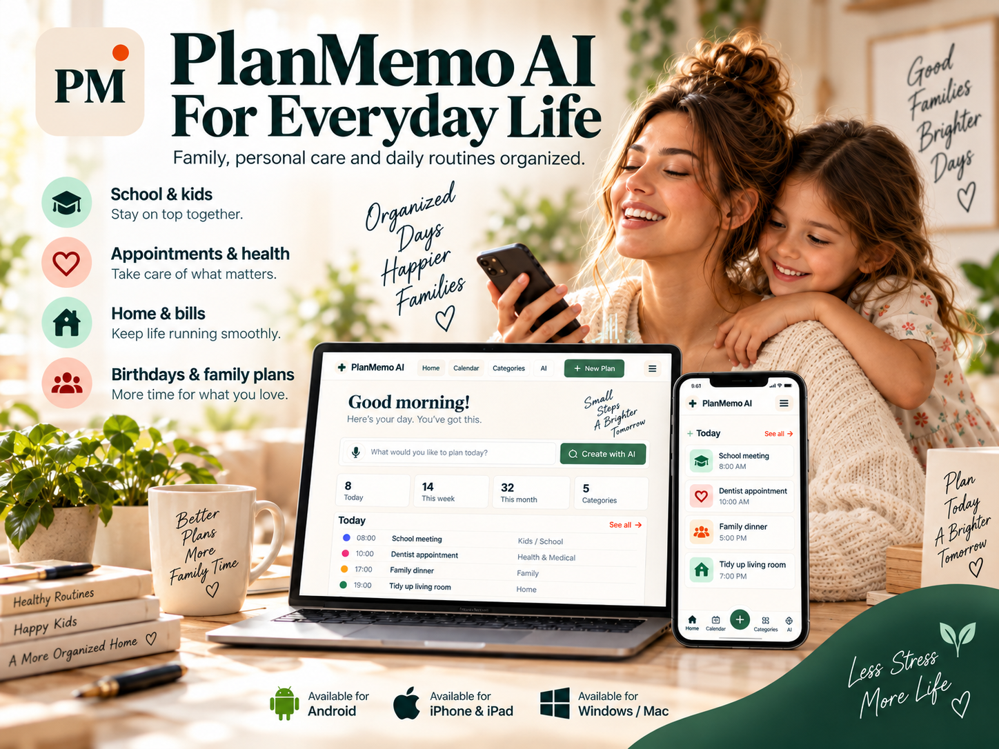 PlanMemo AI planner for desktop and mobile